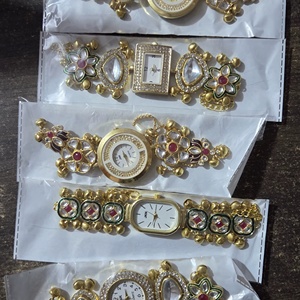 Handcrafted Traditional Kundan and Meenakari Bracelet Watches for Women Perfect Occasion Wear and Festive Gift <b>Set</b> - Product Image 1