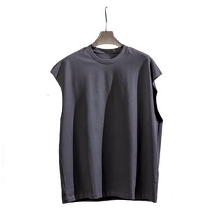 T-shirt sans manches pour homme en coton 100% solide personnalisable, coton respirant de haute qualité, vêtements décontractés pour homme, vêtements d'été - Product Image 6