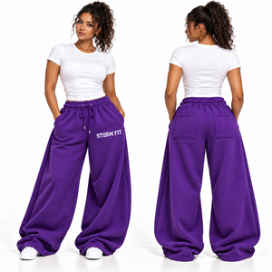 Pantalones Cargo de Forro Polar Personalizados para Mujer, Color Beige, Resistentes al Viento, Transpirables, de Pierna Ancha, Cintura Media, con Cordón Elástico, Corte Regular - Product Image 6