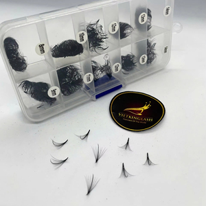 Extensiones de Pestañas de Volumen Natural 9D Hechas a Mano con Puntas Finas y Efecto Wispy, Curva D, Aspecto Natural, Profesionales, Venta al por Mayor - Product Image 1