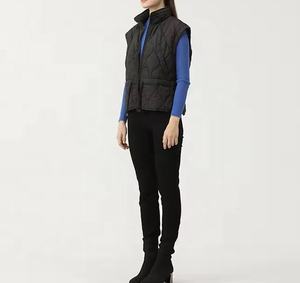 Tendance élégant imprimé floral hiver imperméable col haut gilet bouffant avec fermeture éclair avant complète veste pour femme - Product Image 3