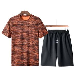 Ensemble de sport pour homme en 2 pièces pour l'été, 100% polyester, t-shirt et short de fitness pour la salle de sport et l'entraînement, vêtements de sport légers pour la course à pied et l'entraînement - Product Image 6