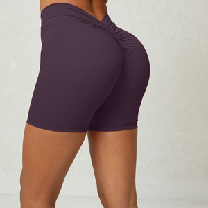 Women's High <b>Waist</b> Solid Color Sporty Shorts <b>Skirts</b> <b>Elastic</b> <b>Waist</b> Knitted Spandex Nylon Breathable Skinny Fit - Product Image 1