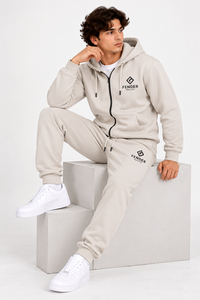 Ensemble de survêtement en molleton personnalisé pour homme, sweat à capuche zippé et pantalon de survêtement, deux pièces, épais, décontracté, streetwear, vêtements de sport pour homme - Product Image 4