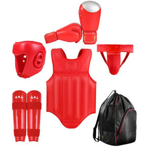 Ensemble d'équipement de MMA pour enfants, 6 pièces, kit d'entraînement complet de Sanda pour garçons de 3 à 12 ans, avec gants, protège-tibias, casque et plus encore - Product Image 1