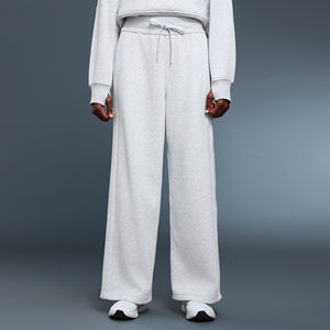 Ensemble de survêtement en molleton pour femme, style streetwear, avec pantalon de jogging évasé taille haute en polyester/coton et coupe ample - Product Image 3