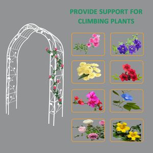 Arco de jardín de Metal blanco crema, 8 estilos, enrejado de cenador para exteriores para plantas trepadoras, bodas y fiestas, eventos, arco de fácil montaje - Product Image 6