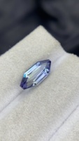 Piedra de Tanzanita Sirena Natural Certificada Sin Calentar, Corte en Forma de Escudo, con Excelente Color, Zoisita Natural, 2.87 Quilates, Claridad Ojo de Pez