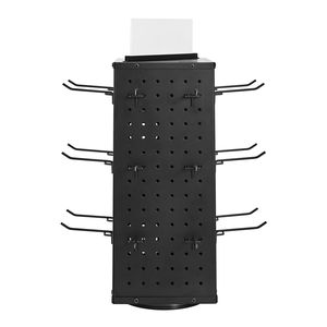Espositore Girevole a 4 Lati con 24 Ganci 7,4 X 7,4 X 17 in Acciaio Laminato a Freddo Rinforzato, Confezionato in Cartone - Product Image 1