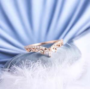 Anillo de Boda de Lujo Curvo de Plata 925 con Corte Marquesa, Oro Rosa, Estilo Vintage, Moissanita, Apilable, Combinable, Único - Product Image 4