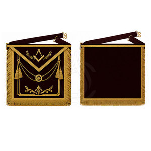 Custom Masonic <b>Master</b> Apron Detailed Embroidery Silk/Velvet Fabric Lightweight Square Shape Comfortable Design for Ceremonial - Product Image 6