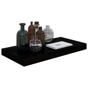 Ensemble de 4 étagères murales et de présentoirs en MDF nid d'abeille noir brillant et métal - Product Image 3