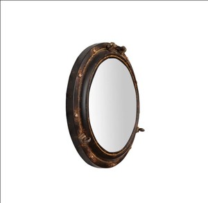 Espejo de Pared con Forma de Ojo de Buey Náutico – Espejo de Metal Vintage con Diseño de Ventana de Barco para Decoración de Hogares Costeros y Baños - Product Image 4