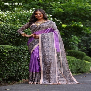 New Variety Tussar Silk with Madhubani Print- Traditional Pallu <b>Saree</b>-<b>Blouse</b> Set Collection Supplier from India <b>Saree</b> Love - Product Image 1