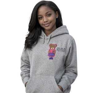 Sudadera con capucha gris Jack and Jill con oso bordado y gráfico You Are The Future, cómoda y elegante para niños y adolescentes - Product Image 1