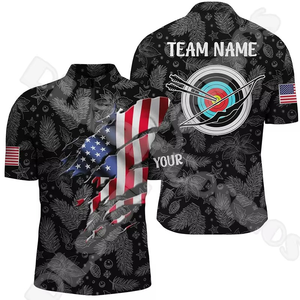 T-shirts camouflage personnalisés pour hommes avec impression par transfert thermique, maillots de tir à l'arc unisexes - Anti-UV UPF50 respirants - Product Image 1