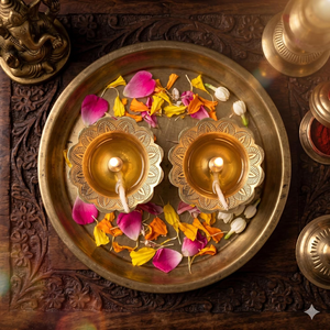 Lampe à huile Akhand Diya en laiton pur pour Pooja Mandir, temple domestique, Diwali Aarti, Deepak traditionnel, décoration spirituelle et religieuse - Product Image 5