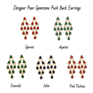 Handmade <b>Silver</b> <b>Earrings</b> with Pink Fuchsia Pear Shape Gemstone Long Dangle <b>Drop</b> Style Fashionable Gold Plated Women's Jewelry - Product Image 2