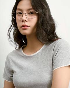 Camiseta Corta Casual de Alta Calidad para Mujer, con Ribete de Encaje, Color Sólido, Algodón, Corte Ajustado, Transpirable, de Secado Rápido, Bordada, para Verano - Product Image 6