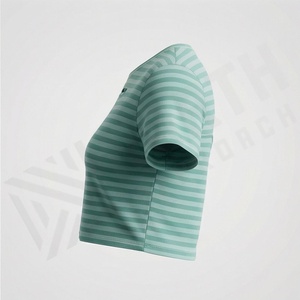 Camiseta de Mujer Personalizada, Microelástica, Transpirable, con Estampado de Corazón de Leopardo, de Algodón, Estilo Casual - Product Image 3