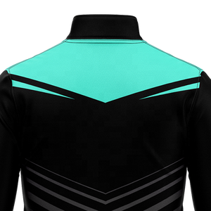 เสื้อสเวตเชิ้ตผู้ชายสีดำลายเชฟรอนแบบมีซิป ¼  สำหรับฝึกซ้อมฟุตบอล เสื้อแทรคสูทแขนยาวแบบมีซิป ¼ - Product Image 5
