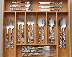 Juego de Cubiertos Clásicos de Metal con Diseño de Mango Trenzado, Acabado Espejo de Alta Calidad, Aptos para Lavavajillas, Cubertería Plateada para Bodas y Cenas - Product Image 4