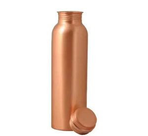 Bouteille d'eau réutilisable en cuivre de haute qualité avec couvercle hermétique, gourde en cuivre pur pour un style de vie sain et une utilisation écologique - Product Image 1
