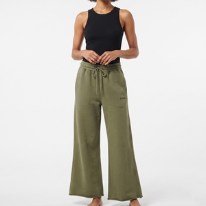 Pantalones Jogger Casuales para Mujer, Color Verde Oliva, de Pierna Ancha, Transpirables, de Alta Calidad, al por Mayor - Product Image 2