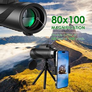 Telescopio Monocular HD de Alta Potencia 80x100 con Adaptador para Smartphone, Prisma BAK-4 y Lente FMC para Adultos, Incluye Trípode y Estuche - Product Image 4