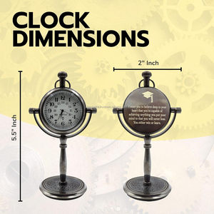 Antique Brass Nautical Desk <b>Clock</b> Unique Gift Ideas for Men & Women Analog <b>Table</b> <b>Clock</b> Engraved Shelf <b>Clock</b> - Product Image 2