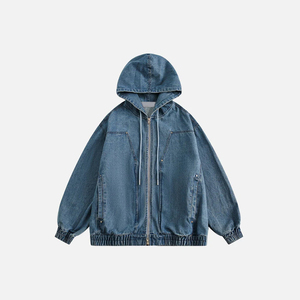 <b>Denim</b> Hood Jackets Women Tops Autumn Wash Long Sleeve Vintage Casual Jean Jacket Bomber <b>Denim</b> <b>Coat</b> Ladies Outerwear - Product Image 1