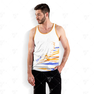 Camiseta sin Mangas Personalizada para Hombre, Talla Grande, Transpirable, Ecológica, de Secado Rápido, Poliéster/Algodón, Estampada o Lisa, Cuello Redondo, 220g, para Entrenamiento de Verano - Product Image 6