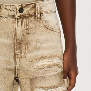 Pantalon déchiré pour garçons de qualité supérieure, style décontracté, avec fermeture boutonnée et passants pour ceinture, design streetwear décontracté - Product Image 4