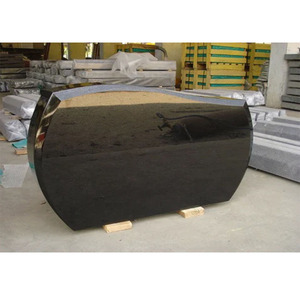 Funeral Tombstones Black Granite Full Black Granite <strong>Headstones</strong> - Product Image 1