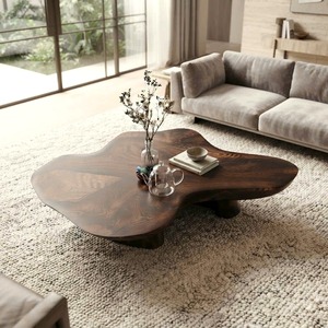 Wabi-sabistyle Solid-wood Tea <b>Table</b> Natural-edge Low <b>Table</b> Irregular-shaped Log-style Artistic Guesthouse Designer <b>Coffee</b> <b>Tables</b> - Product Image 3