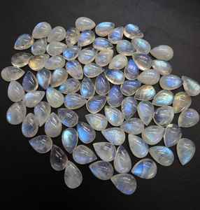 Cabochons en pierre de lune arc-en-ciel de qualité A, en forme de goutte, calibrés, pour la création de bijoux - Product Image 3