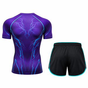 Ensemble de t-shirt de course léger en mesh pour homme et short de sport respirant pour la gym, le fitness et l'entraînement - Product Image 2