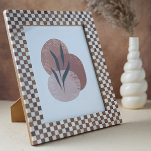 Customizable Brown Natural Sheen Resin <strong>Frame</strong> Bone Inlay Photo <strong>Frame</strong> Iron Wood <strong>Picture</strong> Faux Mosaic <strong>Border</strong> Unique - Product Image 5