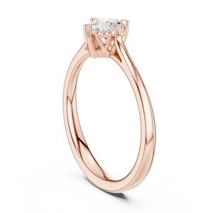 Anillo de Compromiso Solitario con Diamante Moissanite Redondo Brillante, Anillo de Plata de Ley 925 con Baño de Oro Rosa para Mujer - Product Image 4