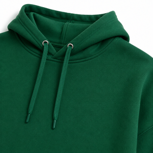 Sudadera con Capucha Verde Sólido para Hombre, Corte Regular, Tejido de Algodón, Estilo Casual para Otoño, con Bolsillos y Personalizable - Product Image 3
