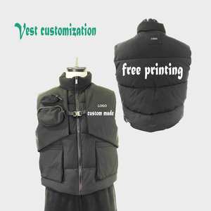 Gilet utilitaire personnalisé pour homme, tendance, imperméable, ensemble gilet matelassé deux pièces avec sangle - Product Image 2