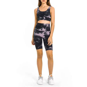 Ensemble de yoga 2 pièces personnalisé de haute qualité pour la gym et l'entraînement, antibactérien, respirant, séchage rapide, écologique, en Spandex/Polyester - Product Image 1