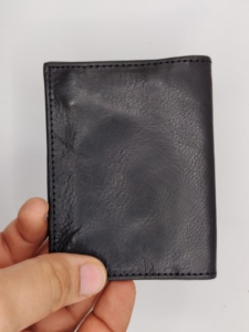 Custom Vintage Crazy Horse Trifold Card Holder High Quality Men's Business <b>Wallet</b> Short Length Genuine Leather Lightweight <b>RFID</b> - Product Image 3