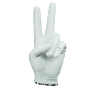 Gants de golf pour hommes en cuir de mouton de qualité supérieure Nayab Industries, blancs, antidérapants, avec design camouflage sublimé, fermeture robuste à boucle et crochets. - Product Image 3