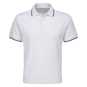 Polo de Manga Corta Blanco para Hombre, 100% Algodón Piqué, Tejido Informal, Transpirable, Corte Regular, Diseño Sólido, Cierre con Botones - Product Image 6