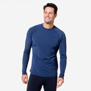 Maillot de bain Rash Guard personnalisé pour homme à manches longues, respirant, en polyester et élasthanne, tissu uni, imprimé sur mesure pour l'MMA - Product Image 1