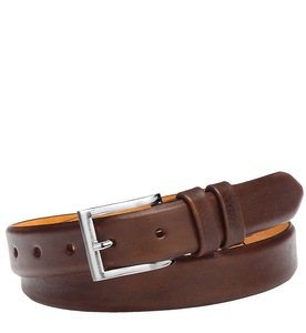 Ceinture décontractée en cuir véritable faite à la main avec boucle en métal finition antique de Divine International - Product Image 1
