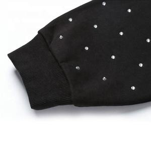 Sweat à capuche zippé vintage de haute qualité en coton 100% avec strass, coupe ample, pour hommes - Product Image 3