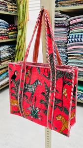 Sac fourre-tout en velours Le Souvenirs pour femme, imprimé jungle bohème, avec poches intérieures, léger, toutes saisons, pour le shopping et les voyages - Product Image 4