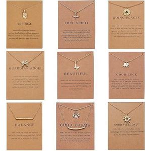 Elegante Set di 9 Collane Placcate Oro per Donne, Semplice Ciondolo a Forma di Ali di Farfalla, Regalo Personale per l'Amicizia - Product Image 1